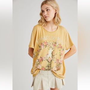 New With Tags Magnolia Pearl Free People Peace Tee- artisan made up cycled